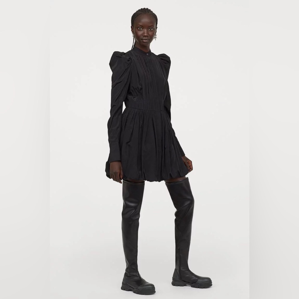 Super rare H&M Studio 2019 Thigh High Leather Stretch Combat Boots 39